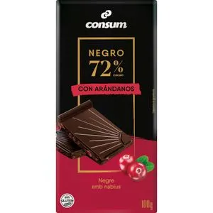 Chocolate Negro 72% Cacao con Arandanos