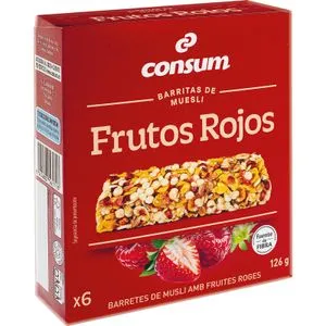 Barritas de Muesli con Frutos Rojos