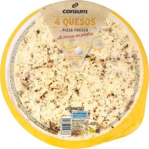 Pizza 4 Quesos al Horno de Piedra