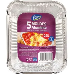 Molde Aluminio Rectangular, 0,5 L