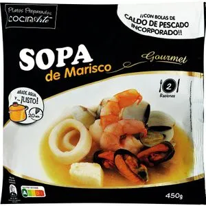 Sopa Marisco Gourmet con Caldo de Pescado