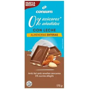 Chocolate con Leche Almendras sin Azúcar