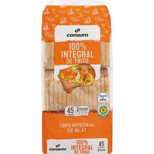 Pan Tostado 100%Integra 45 Rebanadas