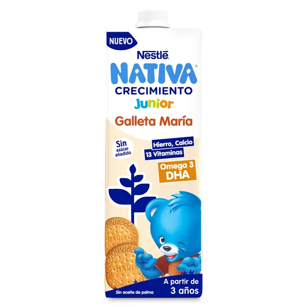 Preparado lácteo de crecimiento con galleta maría +3 años Nativa 1 L