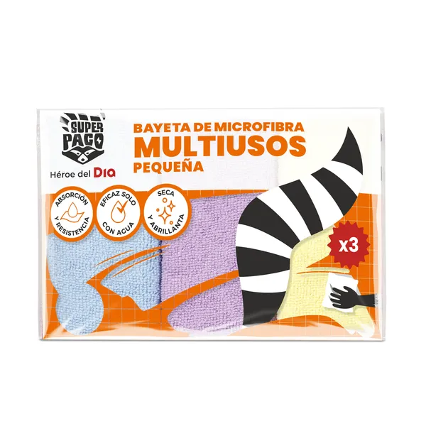 Bayeta multiusos pequeña Dia Super Paco 3 unidades