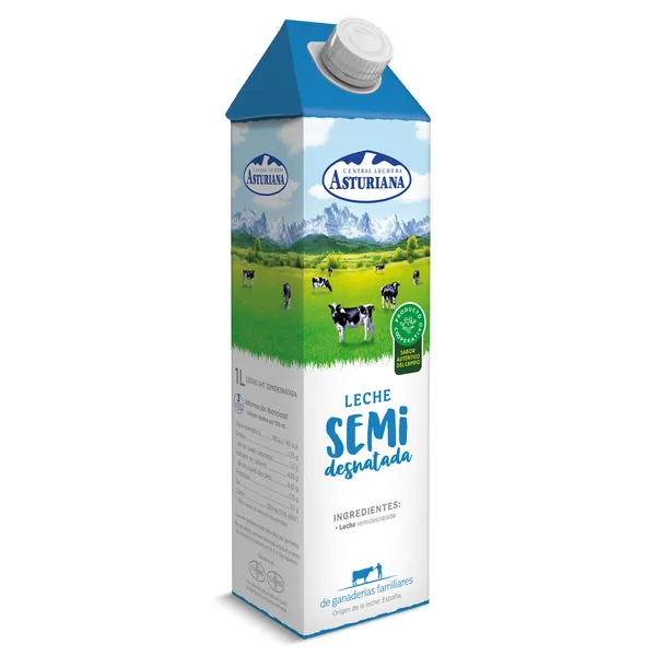 Leche semidesnatada Asturiana 1 L