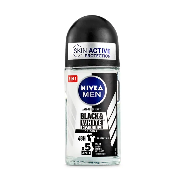 Desodorante roll-on invisible black & white Nivea men 50 ml