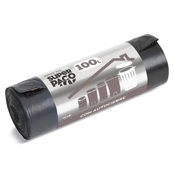 Bolsa de basura 100 L con autocierre Dia Super Paco 10 unidades