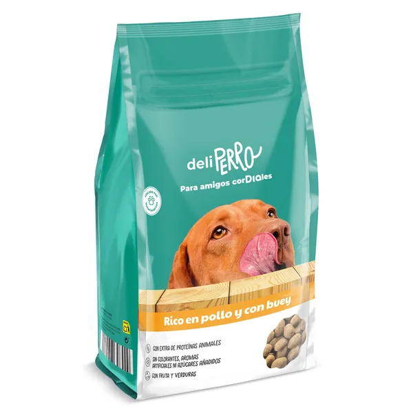 Alimento para perros adultos con pollo y buey Dia Deliperro 3 Kg