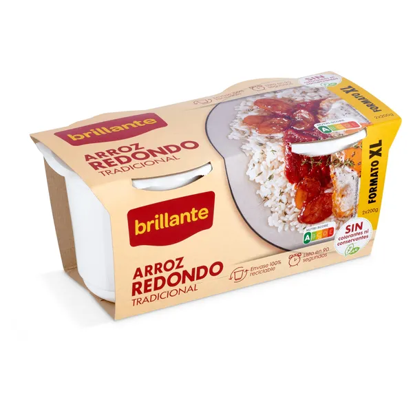 Vasos de arroz redondo Brillante 2 x 200 g
