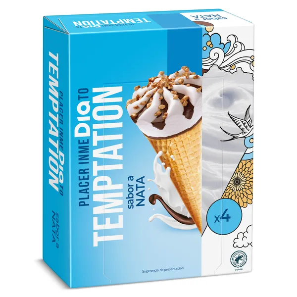 Conos de nata Dia Temptation 4 x 68 g