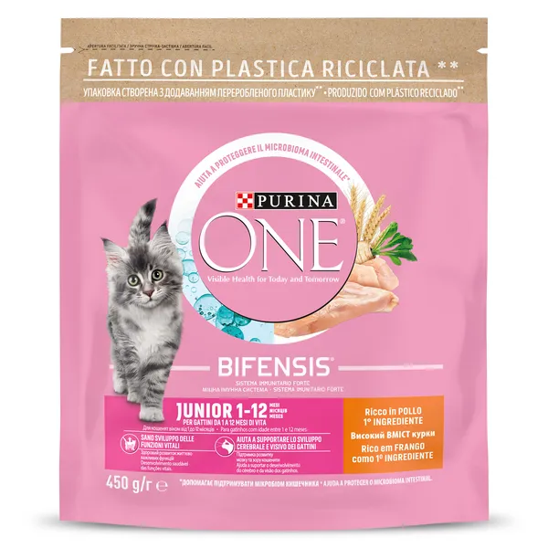 Alimento para gatos junior Purina ONE 450 g
