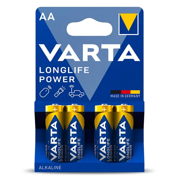 Pila alcalina power aa Varta 4 unidades