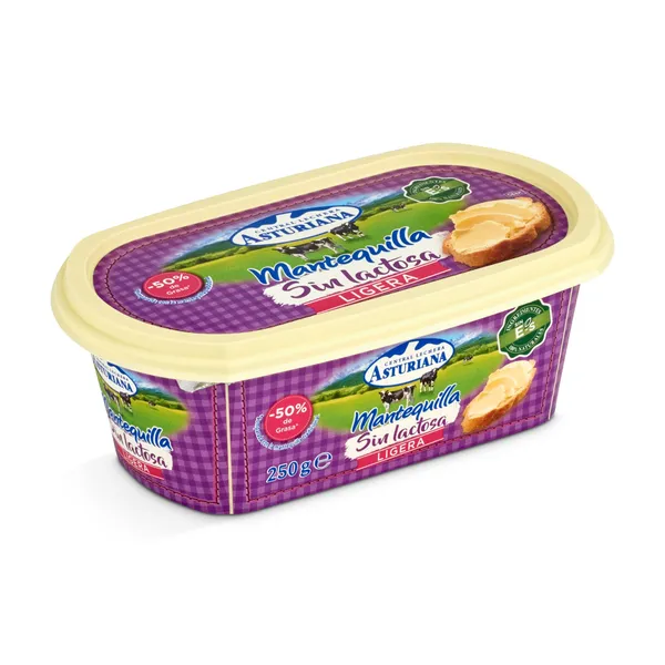 Mantequilla ligera sin lactosa Asturiana 250 g