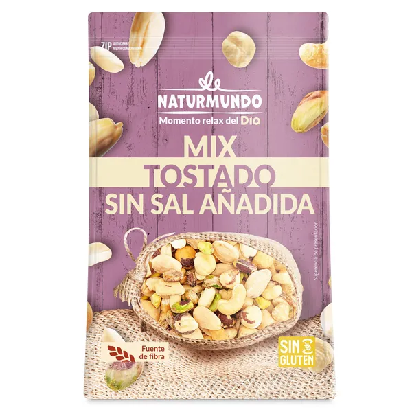 Mix de frutos secos tostados sin sal añadida Dia Naturmundo 150 g