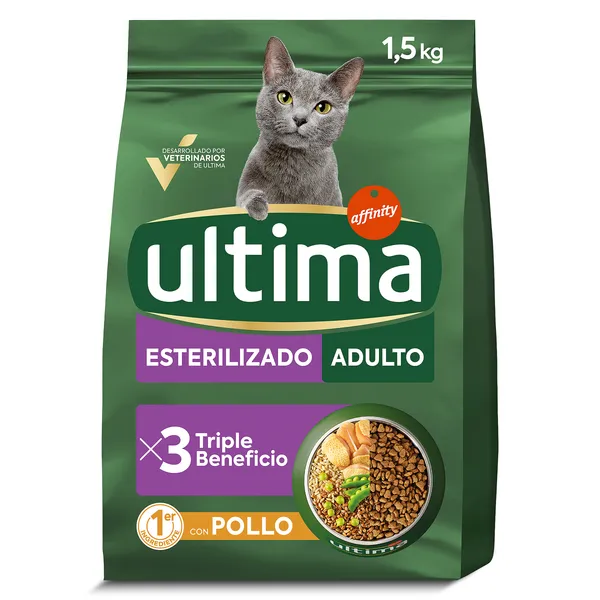 Alimento para gatos esterilizados con pollo Ultima 1.5 Kg