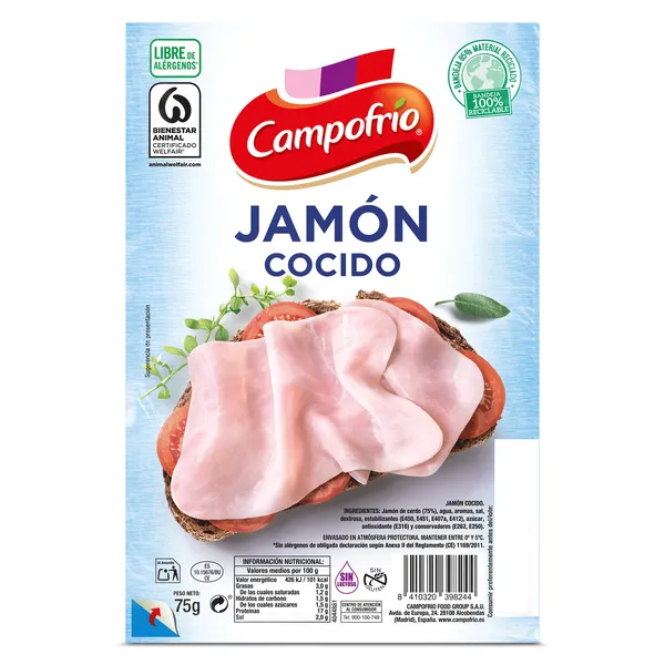 Jamón cocido Campofrío Finissimas 75 g