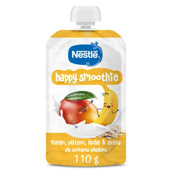 Alimento infantil con puré de mango , plátano, leche y avena Nestlé 110 g