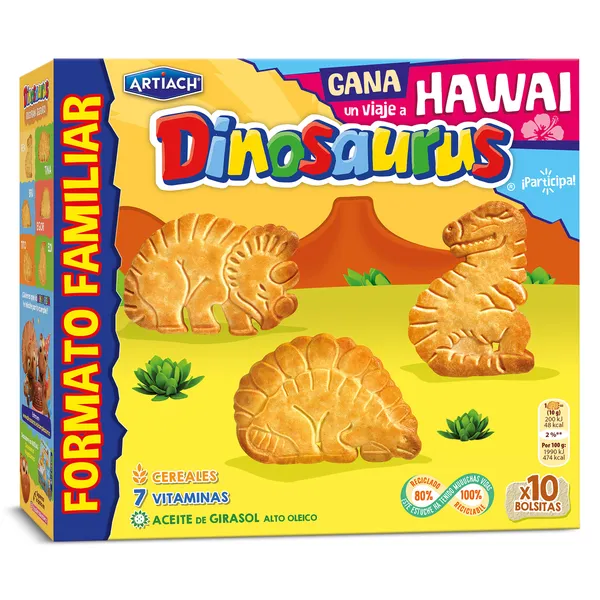 Galletas de cereales con vitaminas Artiach Dinosaurus 411 g