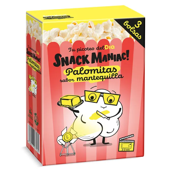 Palomitas sabor mantequilla para microondas Dia Snack Maniac 270 g