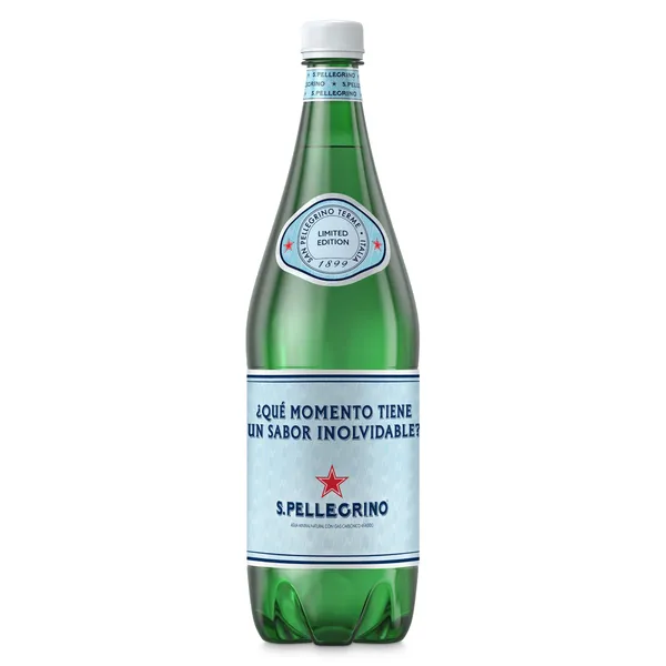 Agua mineral con gas San Pellegrino 1 L