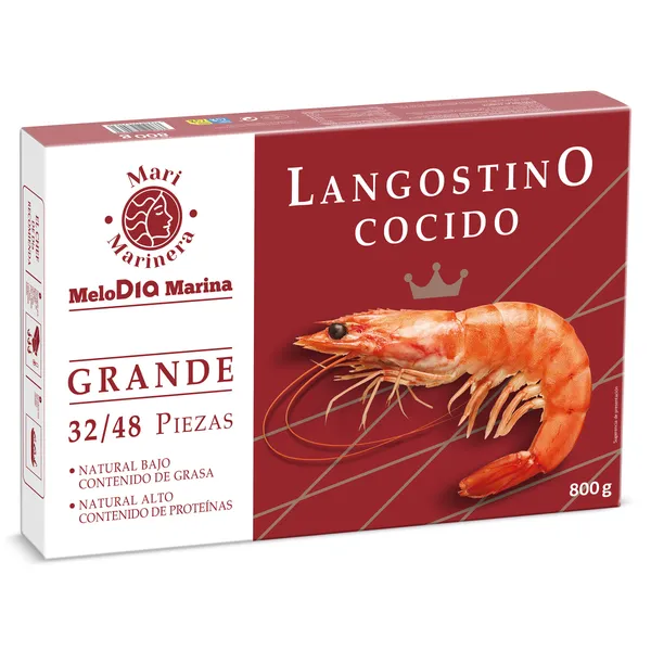 Langostino cocido grande 32/48 piezas Dia Mari Marinera 800 g
