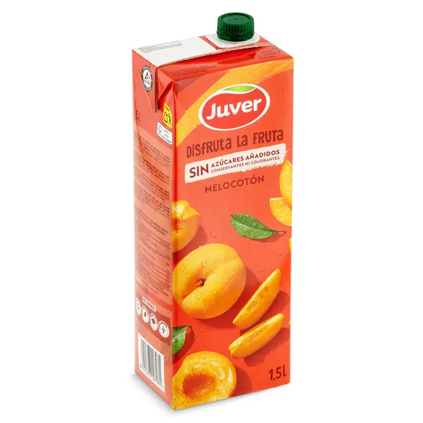 Bebida de zumo de melocotón sin azúcares añadidos Juver 1,5 L