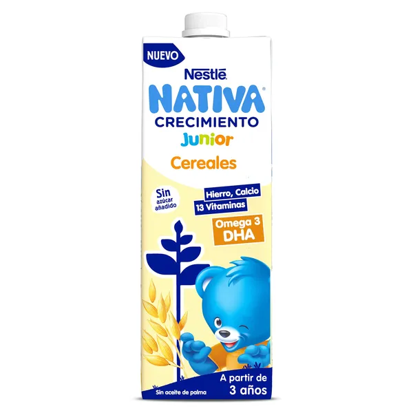 Bebida láctea junior de crecimiento con cereales +3 años Nativa 1 L