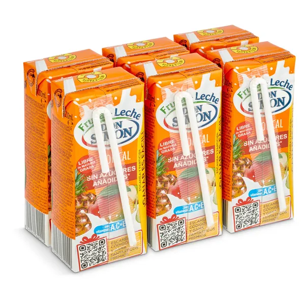 Bebida de fruta y leche tropical Don Simón pack 6 x 200 ml