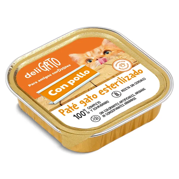 Paté para gato esterilizado con pollo Dia Deligato 100 g