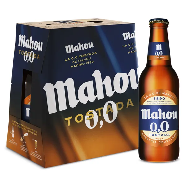 Cerveza tostada 0,0% alcohol Mahou pack 6 x 25 cl