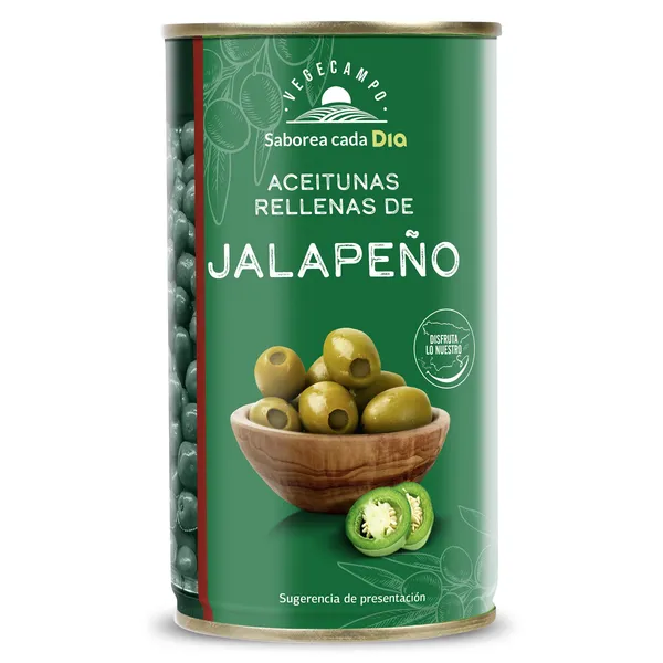 Aceitunas rellenas de jalapeño Dia Vegecampo 150 g
