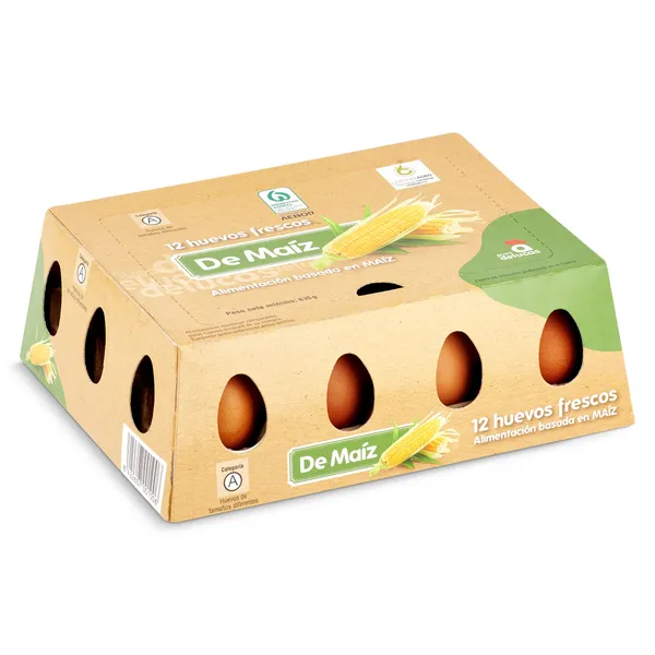 Huevos medianos/grandes M/L maíz Grupo de lucas 12 unidades
