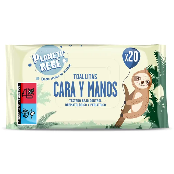 Toallitas para cara y manos Dia Planeta Bebé 20 unidades