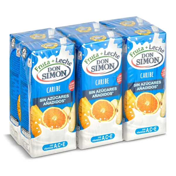 Bebida de fruta y leche caribe Don Simón pack 6 x 200 ml