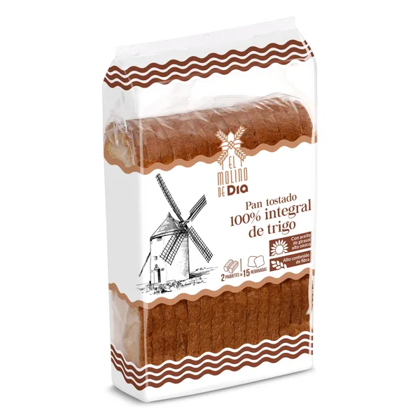 Pan tostado integral El Molino de Dia 270 g