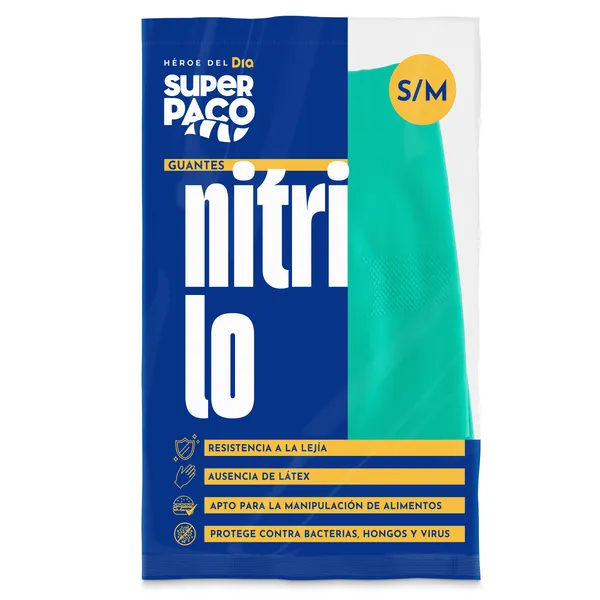 Guantes de nitrilo S/M Dia Super Paco 2 unidades