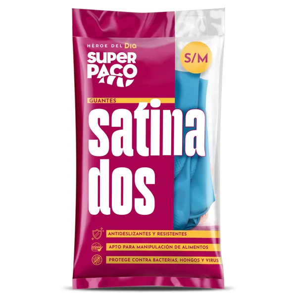 Guantes satinados talla S/M Dia Super Paco 2 unidades