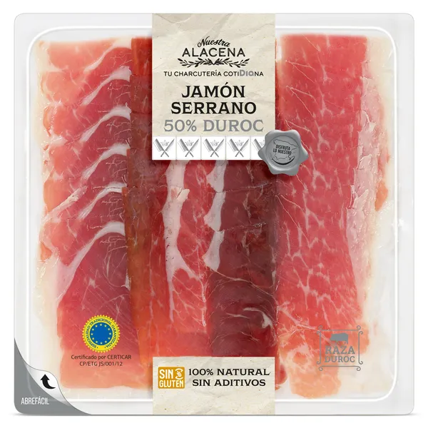 Jamón serrano 50% Duroc Dia Nuestra Alacena 90 g
