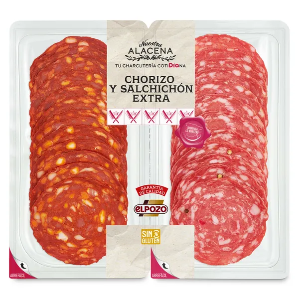 Chorizo y salchichón extra Dia Nuestra Alacena 2 x 100 g