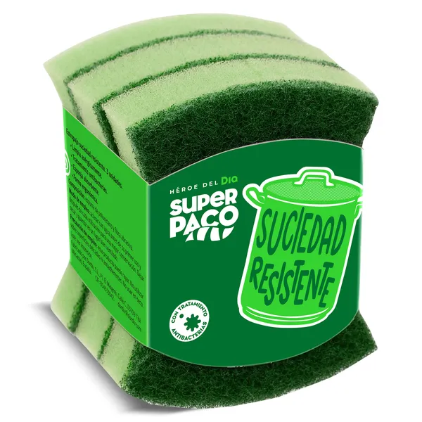 Estropajo suciedad resistente Dia Super Paco 3 unidades