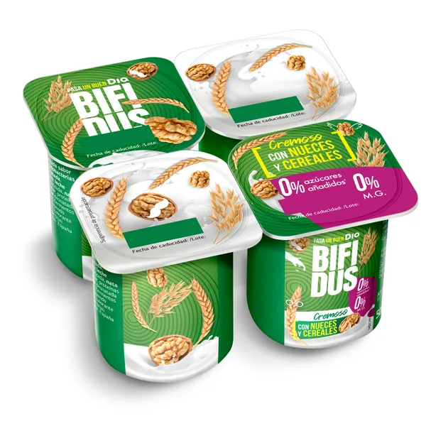 Bífidus con nueces y cereales doble 0% Dia 4 x 125 g