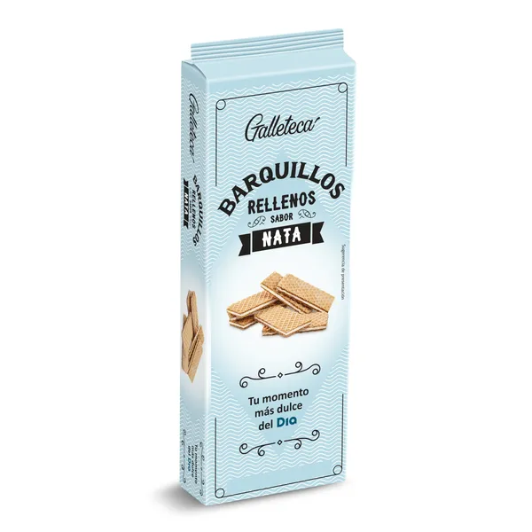 Barquillos rellenos de nata Galleteca de Dia 210 g