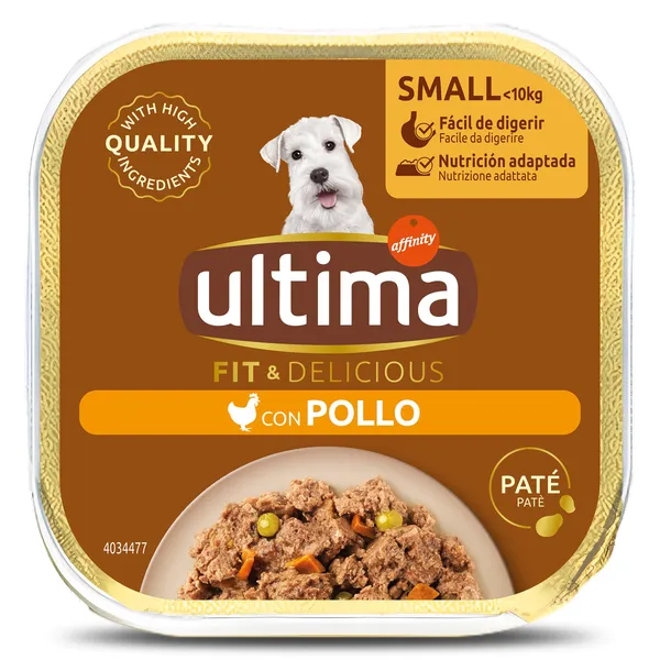 Paté para perros mini con pollo Ultima 150 g