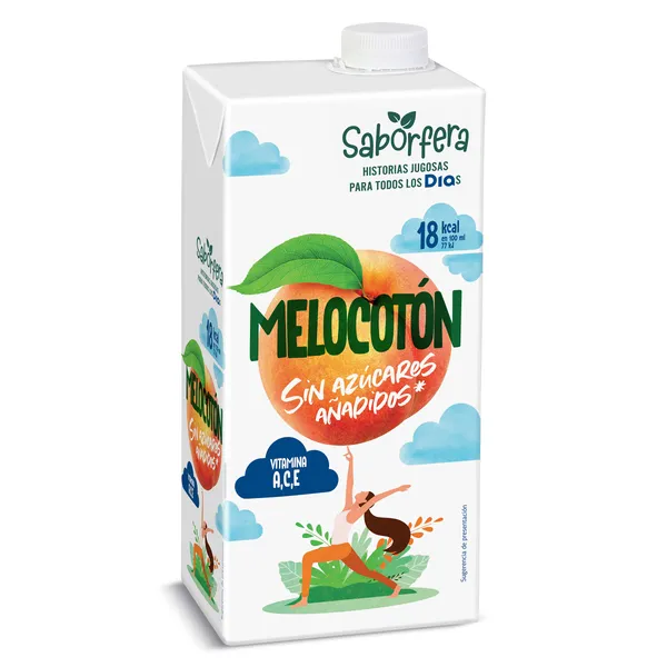 Bebida de zumo de melocotón sin azúcares añadidos Dia Saborfera 1 L