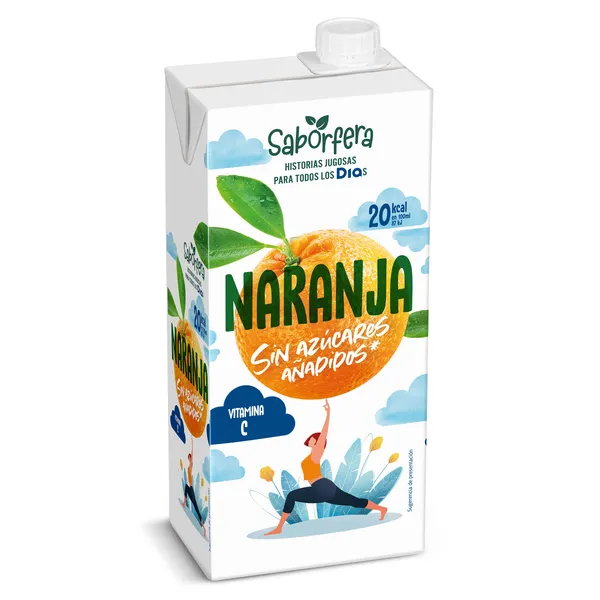 Bebida de zumo de naranja sin azúcares añadidos Dia Saborfera 1 L