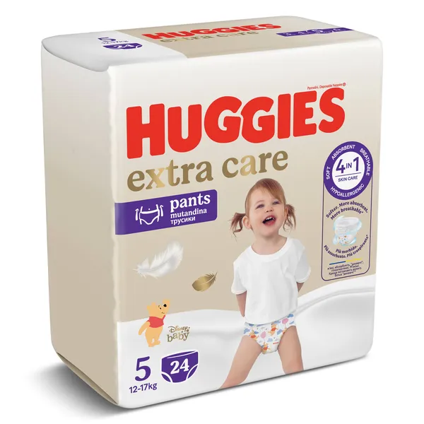 Pañales pants 12-17 kg talla 5 Huggies Extra Care 24 unidades