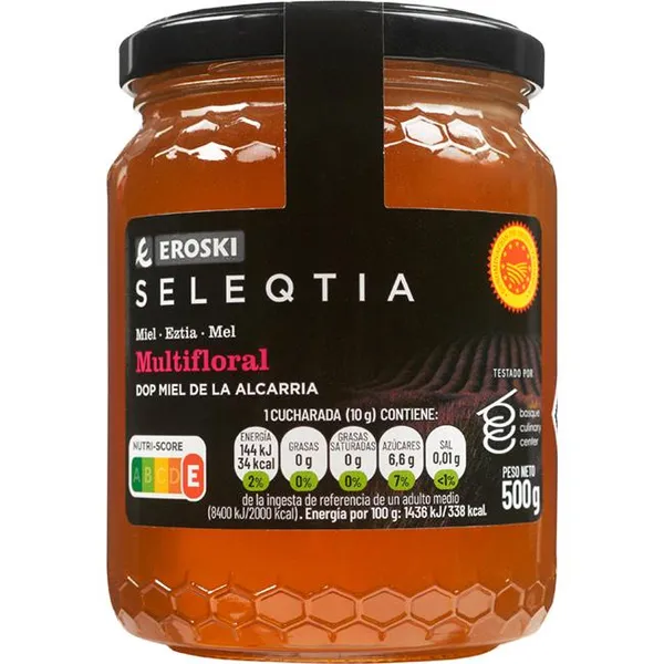 Miel D.O. Alcarria Eroski SELEQTIA, frasco 500 g
