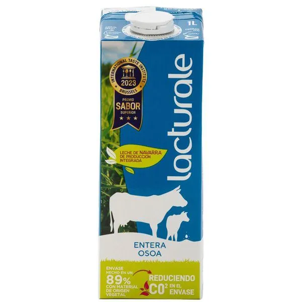 Leche entera LACTURALE, brik 1 litro