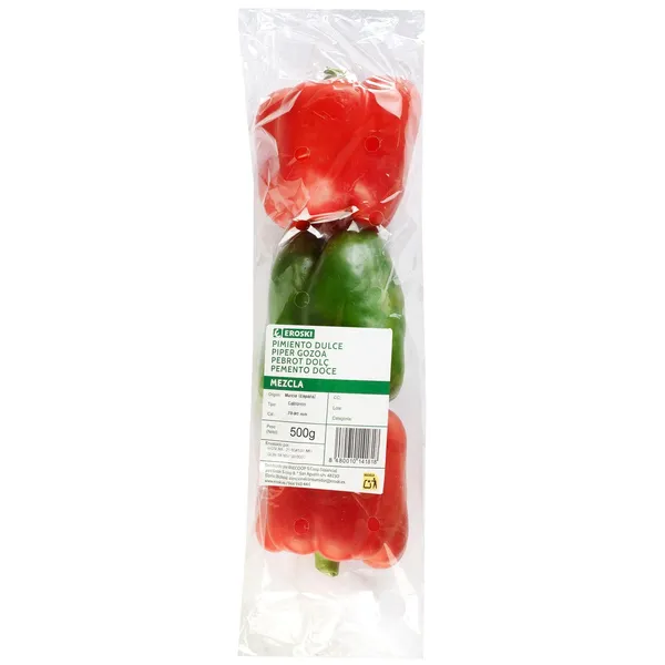 Pimiento dulce mezcla EROSKI, bolsa 500 g